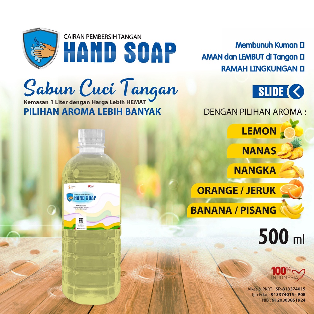 Sabun Cuci Tangan Aroma Segar 500 ml Botol Pet / Handsoap Aroma Segar 500 ml