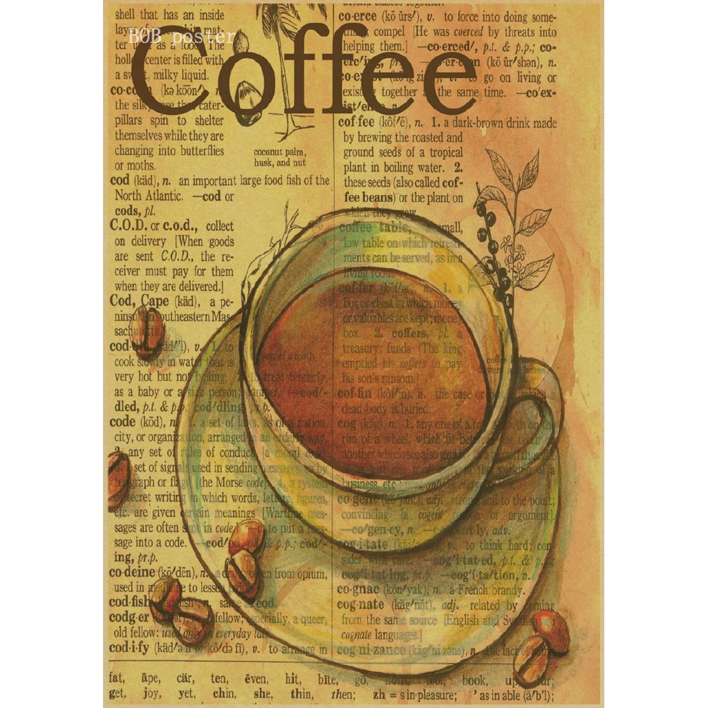 Poster Kertas Gambar Kopi Espresso Italia Untuk Dekorasi Dapur Kafe