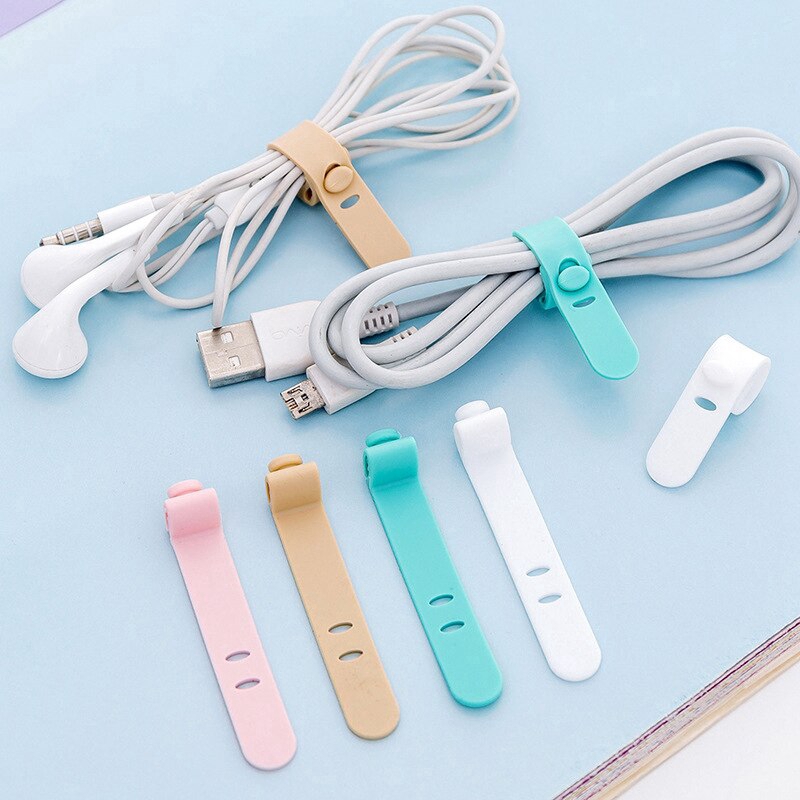 4pcs/Set Silicone Cute Cable Earphone Wire Cord Organizer