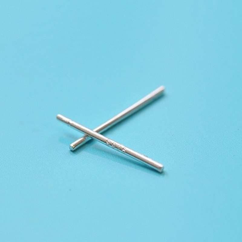 Magic789 1Pair Fashion S925 Silver Bar Stud Earrings for Women Girls Simple Ear Jewelry