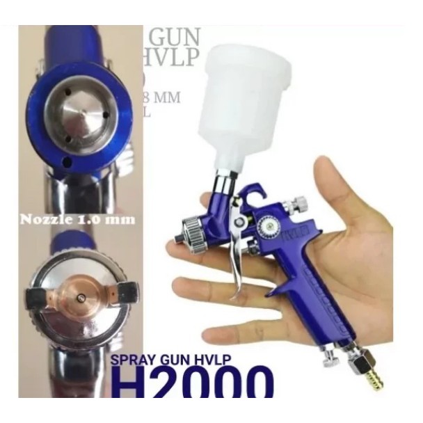Spray Gun Mini HVLP H 2000A Spray Gun HVLP Tabung Atas Nozzle 1.0 mm