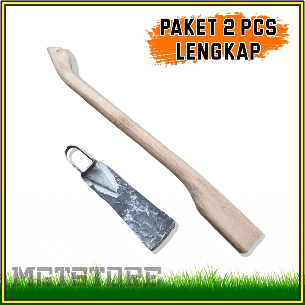 (COD)Paket Ganco Finishing Halus dan Doran Kayu Jati 70 cm - Ganco Tanah Anti Gompal / Pacul Ganco B