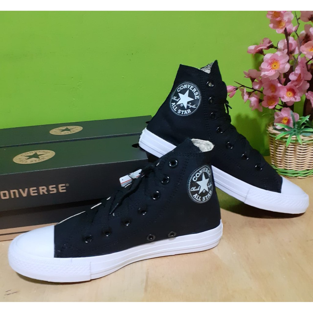 SepatU Sekolah Poxing All Star CT Chuck Taylor II 2 Lunarlon All CT Hitam Women Men Pria