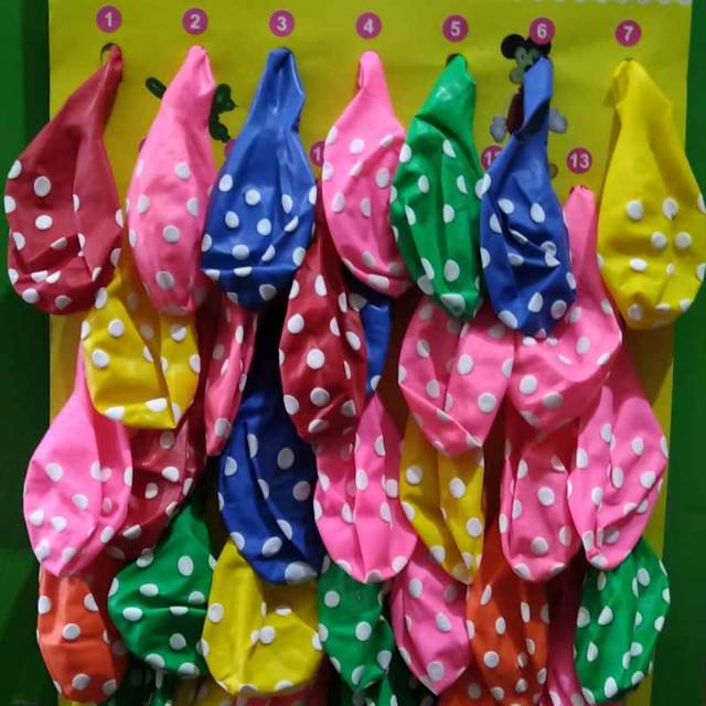 Balon Pesta Latex Polkadot Papan Isi 40Pcs