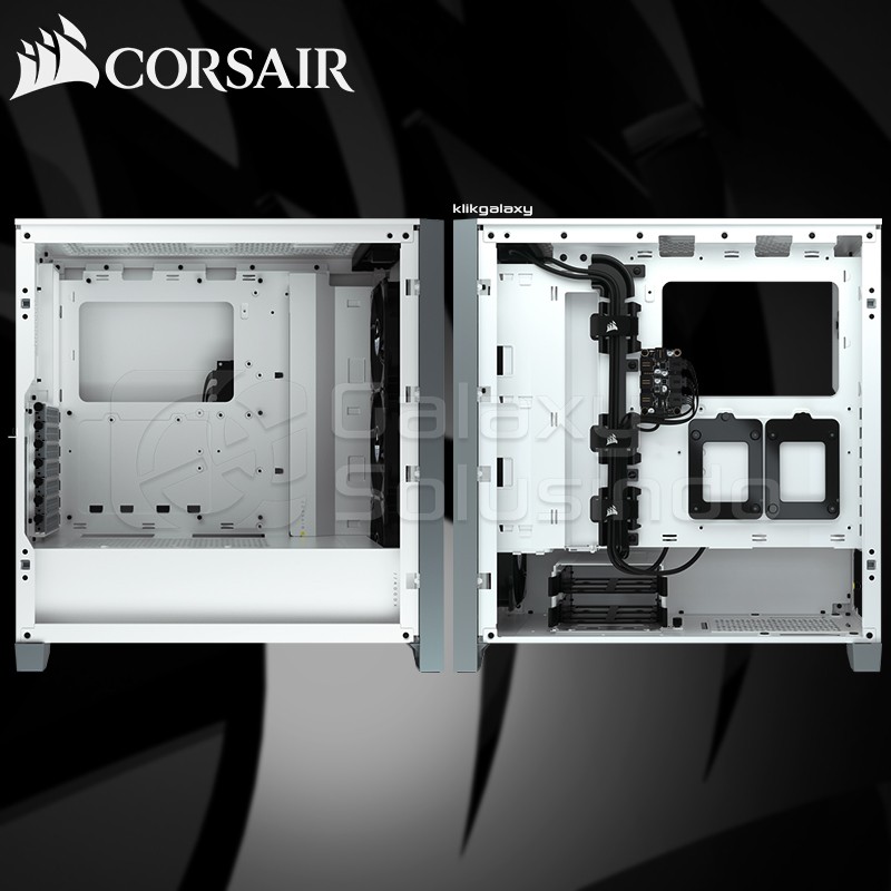 Corsair 4000X iCUE RGB Tempered Glass Mid-Tower ATX Gaming Case - White