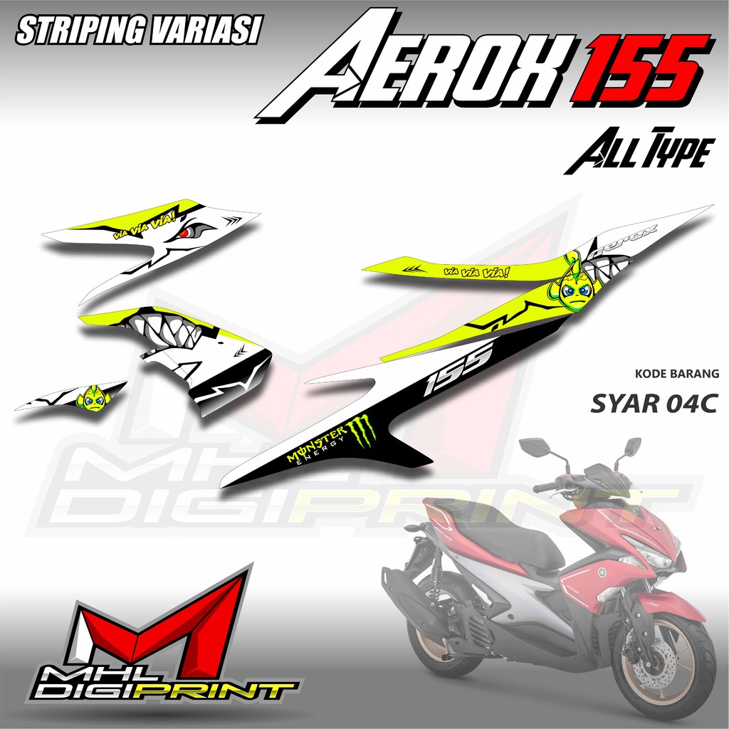 STRIPING VARIASI AEROX 155 ALL TYPE - STIKER AEROX 155 - SYAR 04