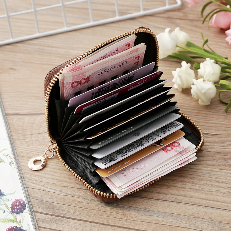 BV.ID DL070 DOMPET KARTU KULIT MINI DOMPET MOTIF RESLETING KARTU KOIN WANITA MINI / IMPORT COD