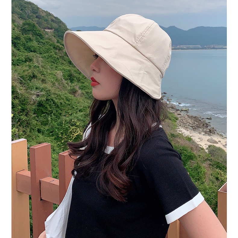 Topi Bucket Velcro Gaya Korea Untuk Wanita