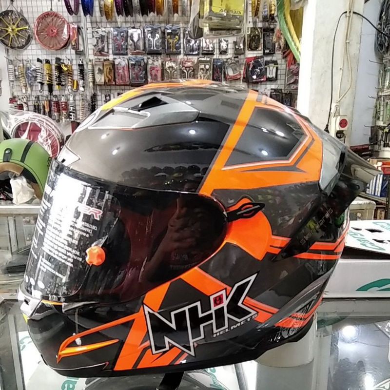 Jual Helm Nhk Rx Paket Ganteng Nhk Rx Motif Hawk Full Face Orens Stabilo Indonesia Shopee