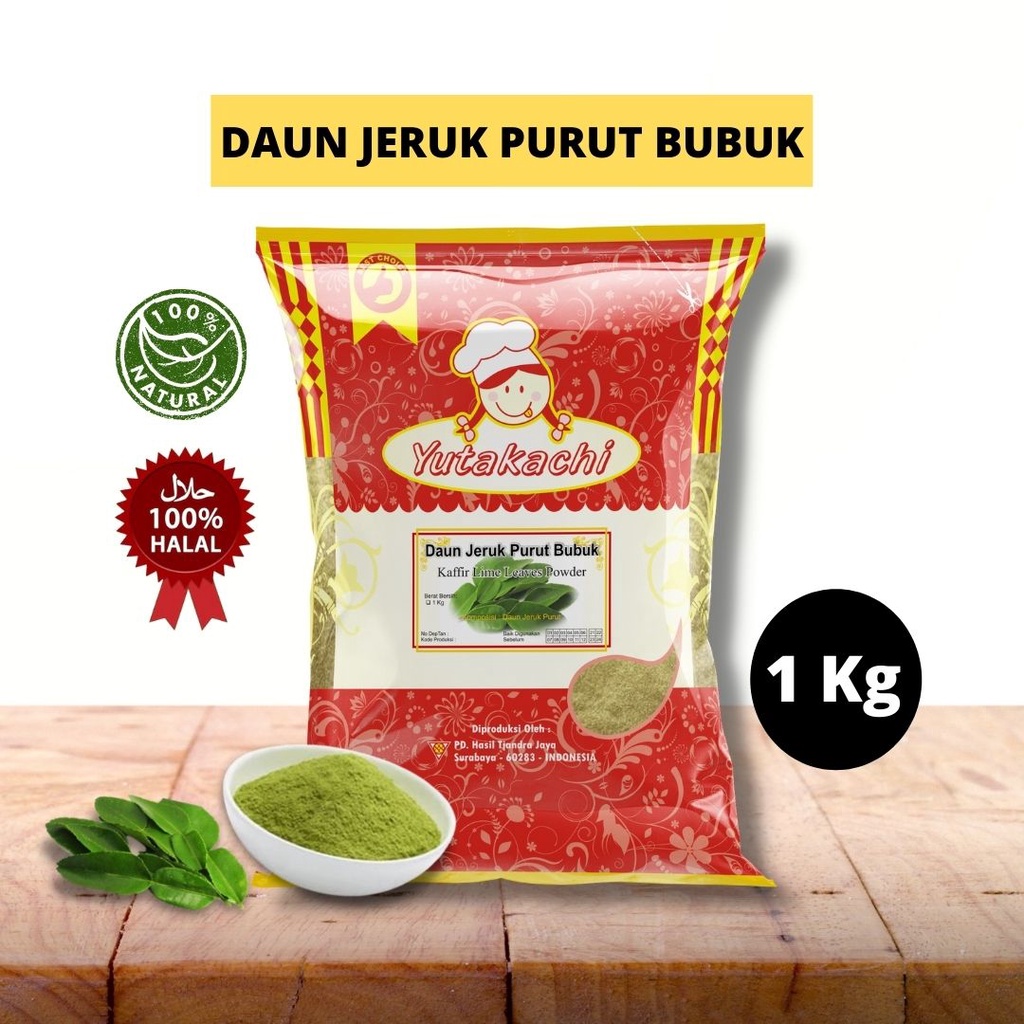 

Daun Jeruk Purut Bubuk 1 Kg Yutakachi / Premium Kaffir Lime Leaves Powder / Bumbu Rempah Murni Alami / CV Mitra Tjandra Sukses