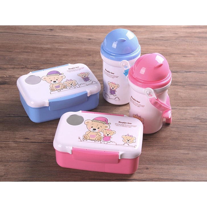 [FREE BOTOL MINUM] RANTANG BEAR BEKAL MAKAN ANAK 2 IN 1