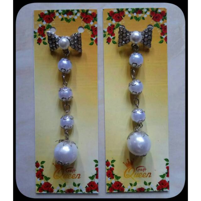 Bros dagu / bros dada mutiara putih SIMPLE ELEGAN