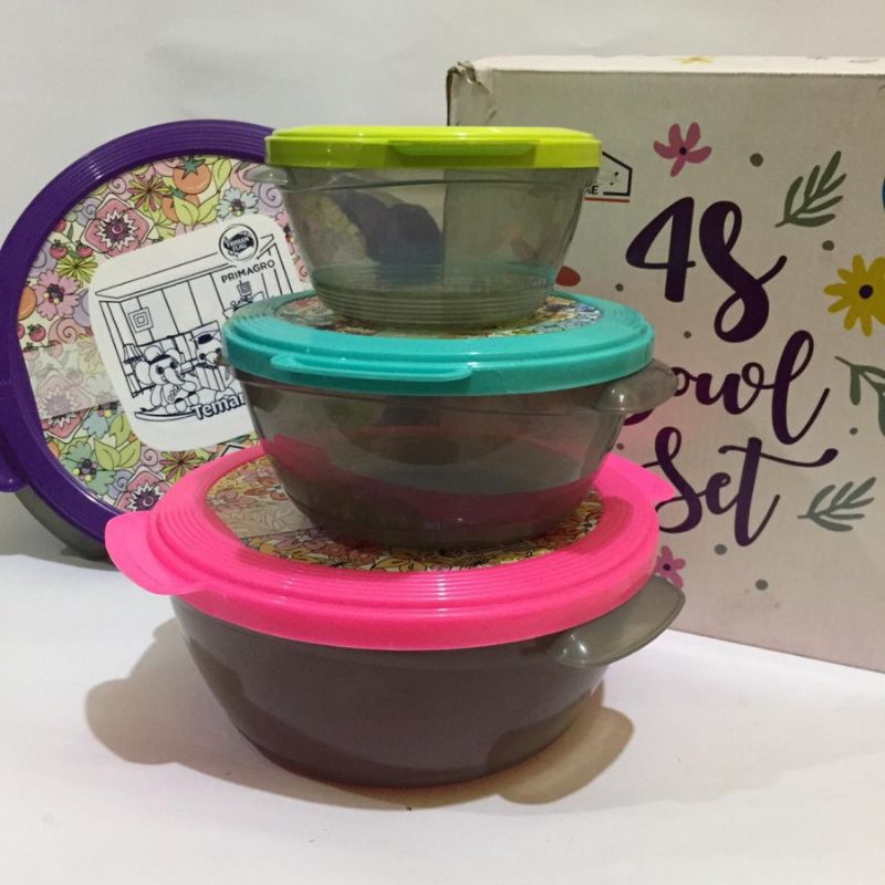 Mangkok Serbaguna 4in1+ Tutup Pavia Bowl Set Mangkiok Kue/ Buah/ Sayur