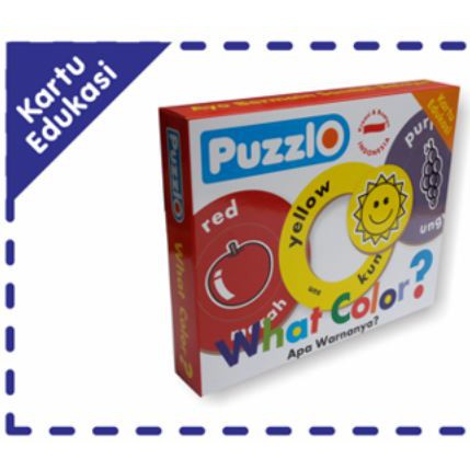 Flash Card Puzzlo What Color Kartu Puzzle Mengenal Warna 