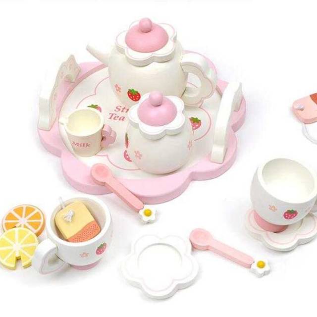Jual Mainan Wooden Afternoon Tea (Teko, Cangkir, Sendok, dari Bahan ...