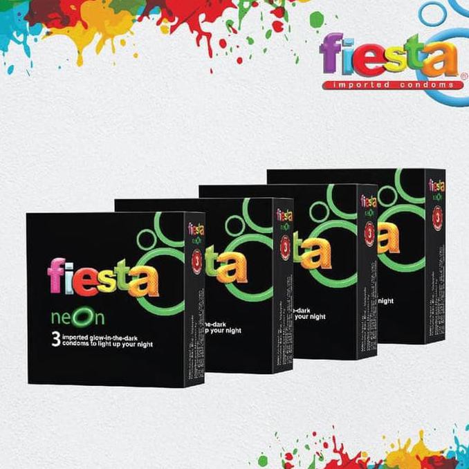 Privasi Terjamin - Drdd84Se- Promo Fiesta Kondom Neon Isi 3 (4 Box) - Alat Kontrasepsi Glow In The