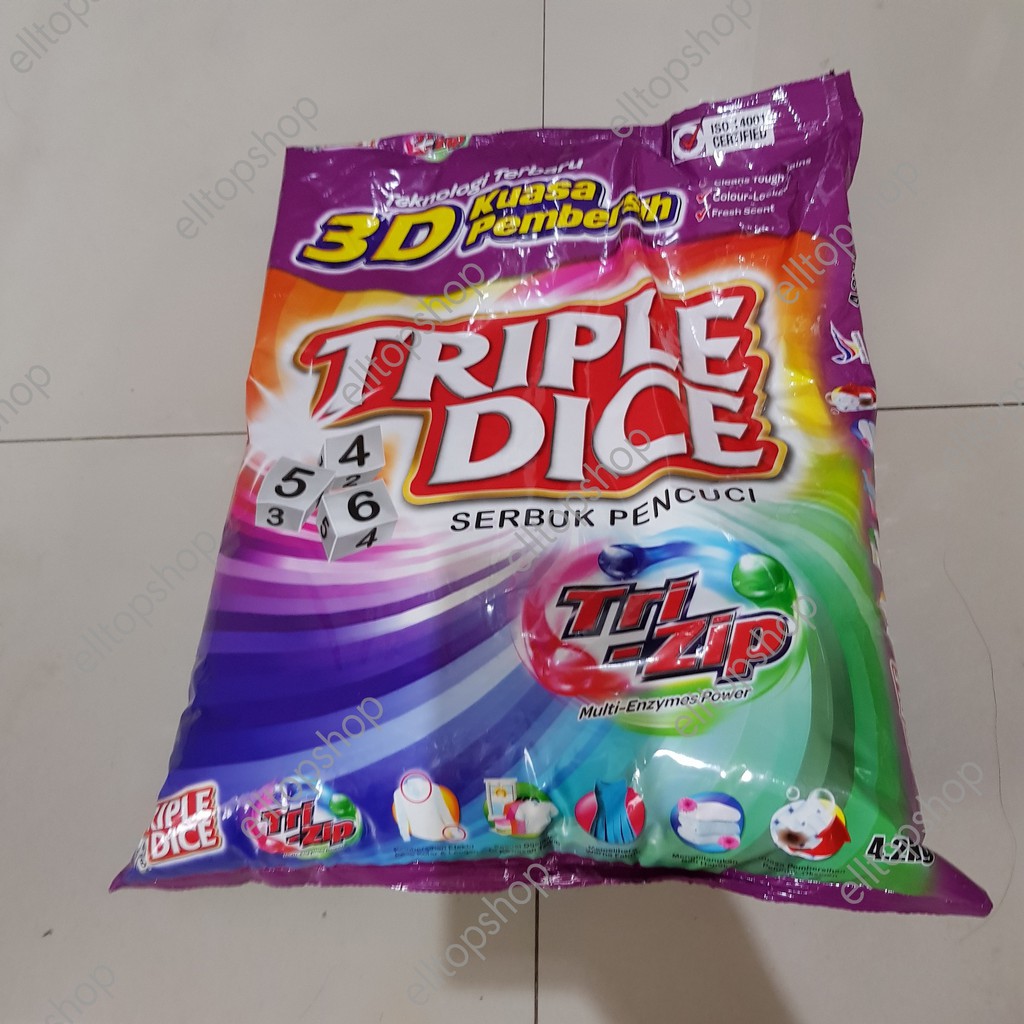 TRIPLE DICE DETERGENT POWDER / SABUN CUCI BAJU DETERJEN BUBUK IMPORT