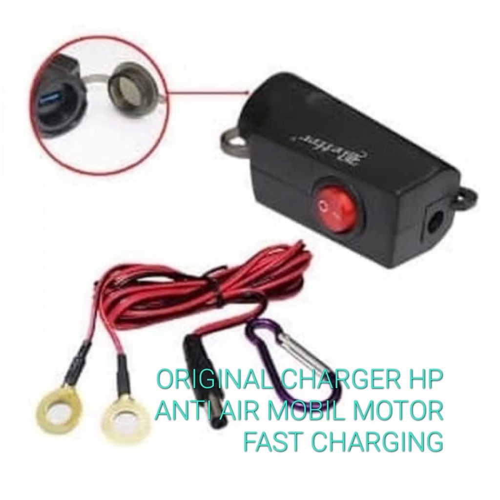 J452 Charger HP AKI Motor MOBIL Port Casan Katup Accu Aki Waterpoof SAVER SERVER ADAPTOR DC CHARGER POWER AKI ADAPTOR FAST CHARGING CHARGE CAS CASAN FLASH ASLI  dc power Hp Aki Usb Travel adaptor fast charging batok cas casan speed travel adaptive