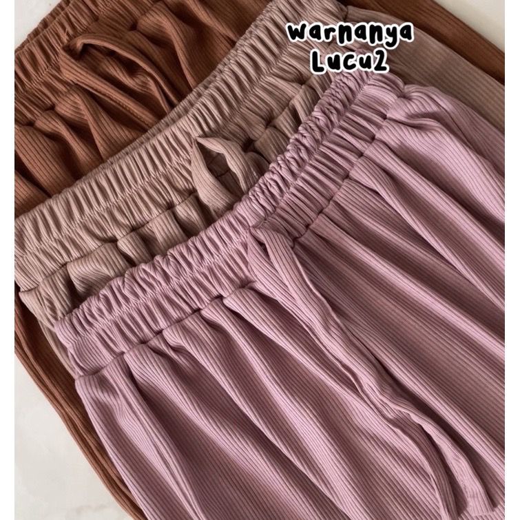 1KG MUAT 4PCS | LIGO RIB PANTS KULOT HIGHWAIST CELANA WANITA OOTD SELEBGRAM FASHION GROSIR WANITA TERMURAH