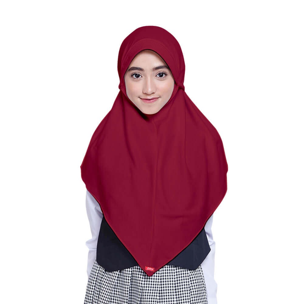 Kerudung Anak / Kerudung Sekolah ZOYA / Bergo / Hijab Instan - CERIAMIDI MAROON