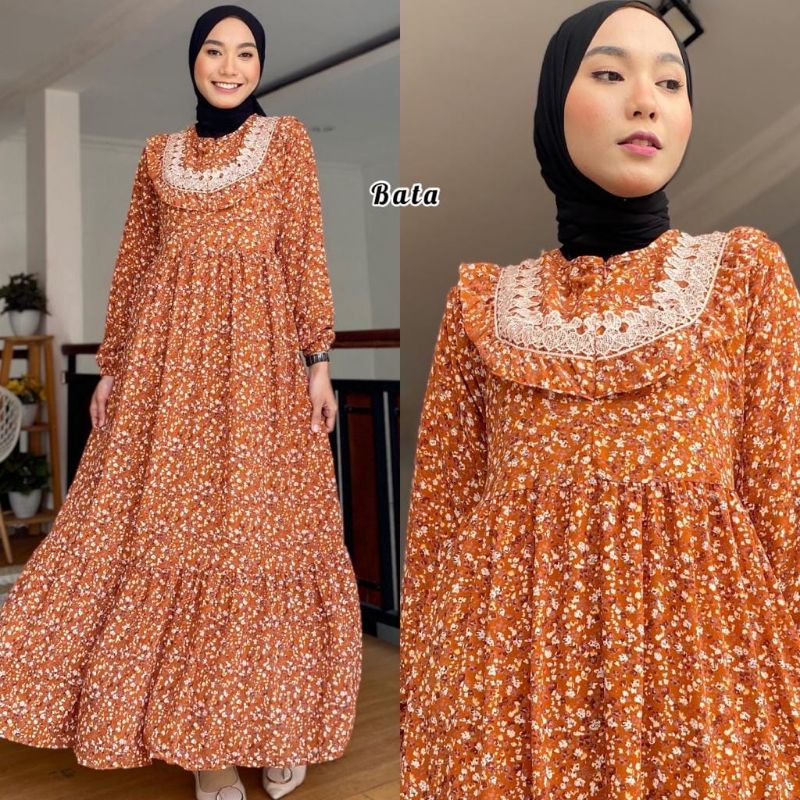 [COD] gamis ceruty renda // gamis ceruty babydoll motif | GAMIS BEST SELLER