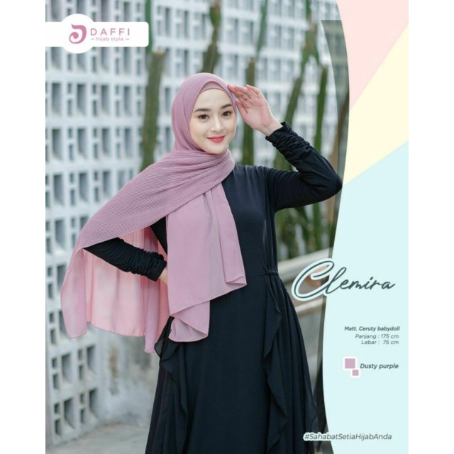 Pasmina Plisket Clemira by Daffi Hijab