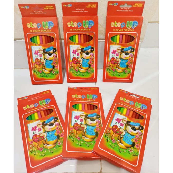 

pensil 12 warna Panjang - pensil 12 color step up - Pensil Warna 12 Warna Murah/ Pensil Warna Step Up Panjang 12 Warna
