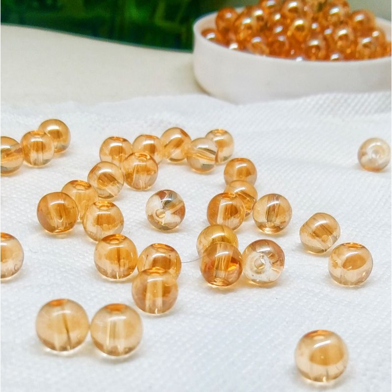 20pcs glass beads super shiny/ mutiara glass pelangi/ab 6mm