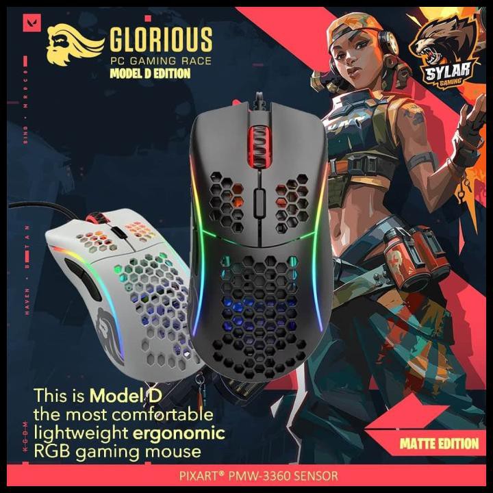 Glorious Model D Rgb Gaming Mouse - Putih