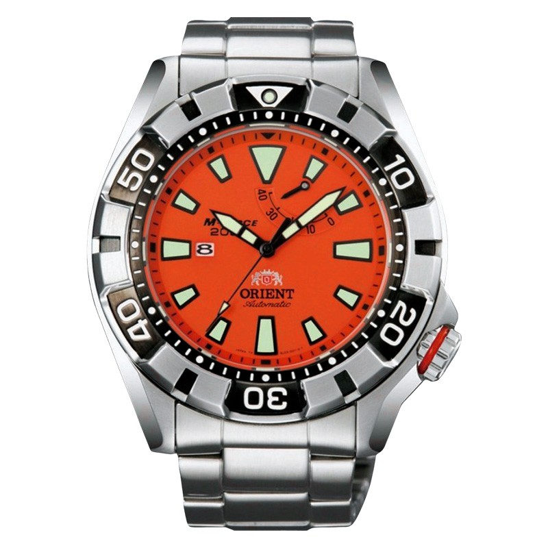 Jam Tangan Pria Orient M-Force SEL03002M Automatic Orange Diver 200M Stainless Steel