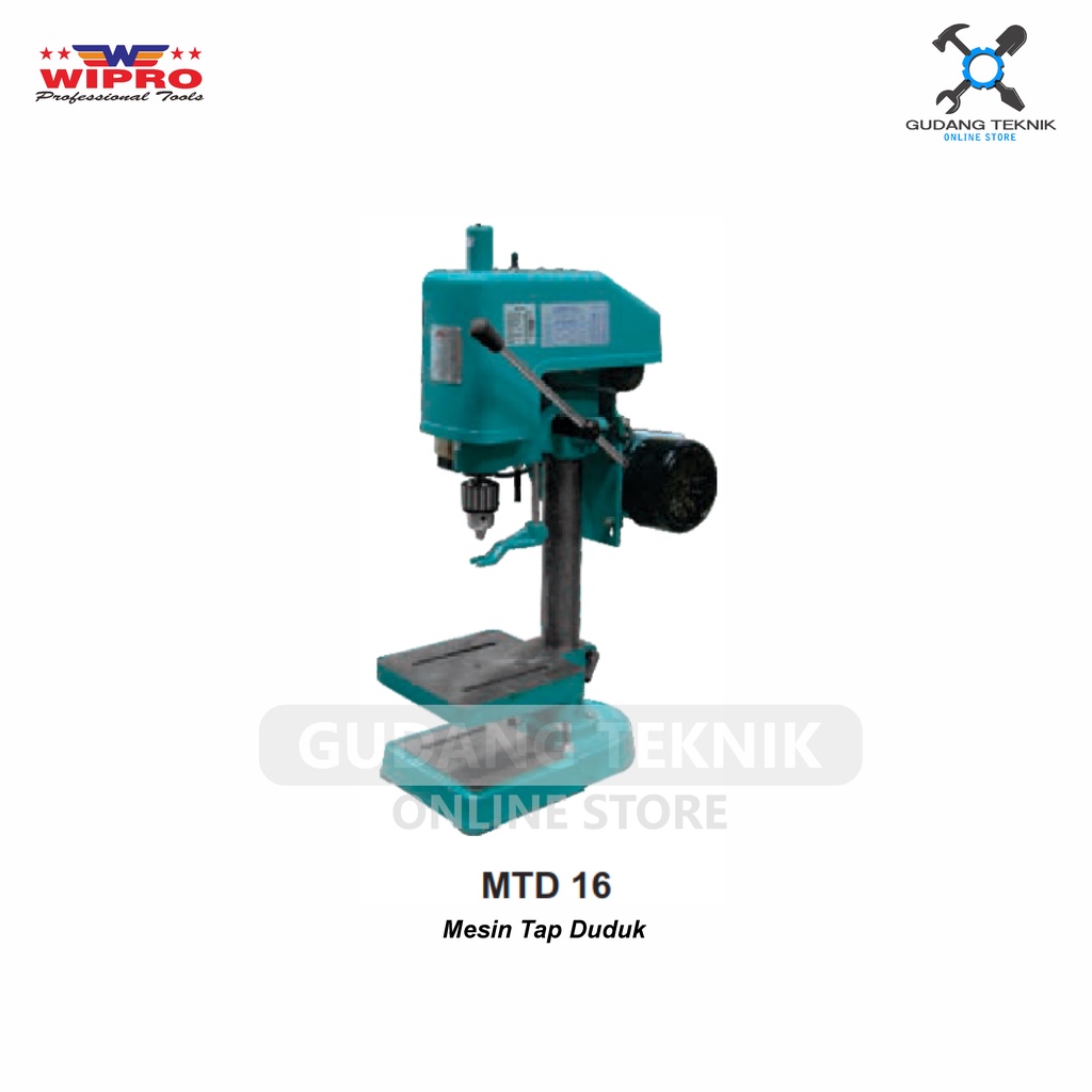 Mesin Bor Tap Duduk WIPRO MTD-16 / Mesin Tapping Taping Drill WIPRO MTD16 - Tap Duduk Machine Chassis 400x250 mm WIPRO MTD 16
