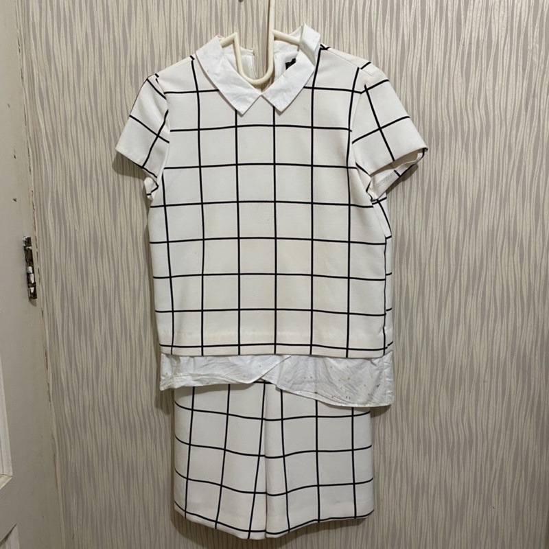 Preloved zara 100% original authentic trafaluc murah termurah gingham kotak square checker checkers 