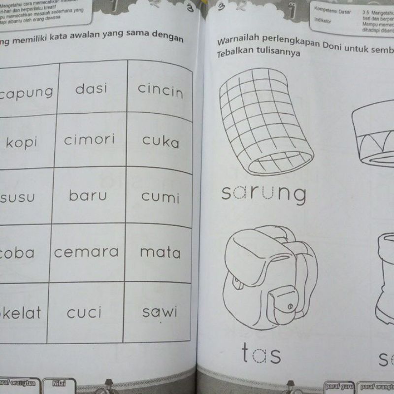 Buku Tematik TK A Lingkungan ku Untuk Pendidikan Anak Usia Dini