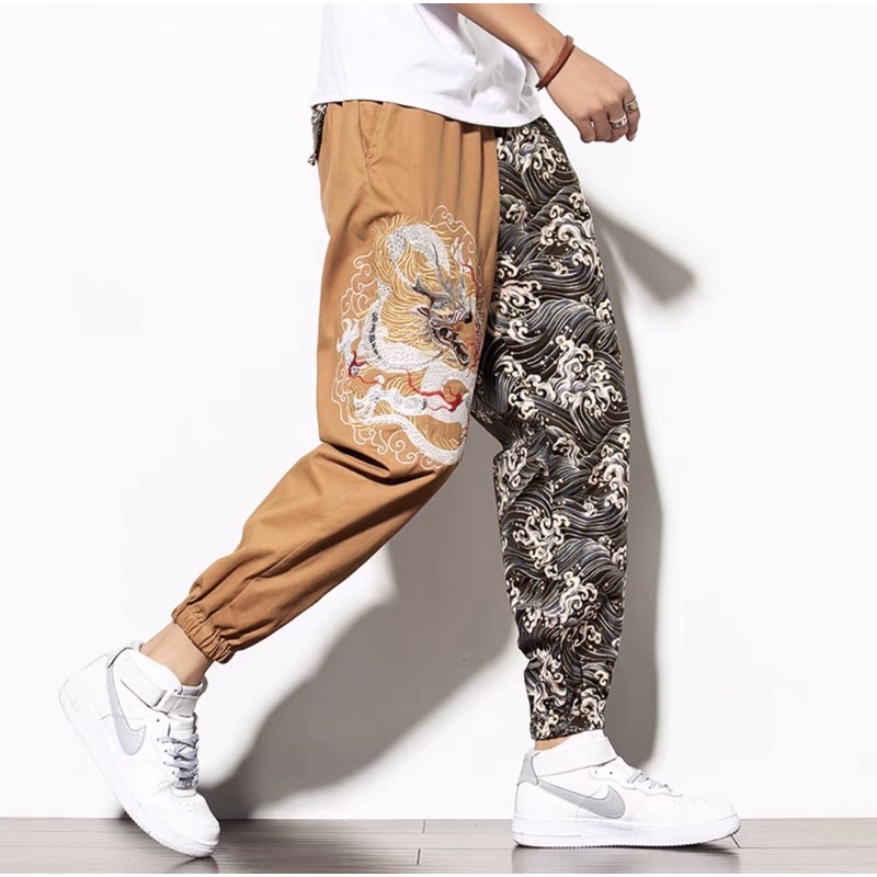 CELANA SUKAJAN HAREM LINEN JOGGER IMPORT PRIA JEPANG HARAJUKU BIG SIZE M-5XL JY7 ORIGINAL NAGA DRAGON