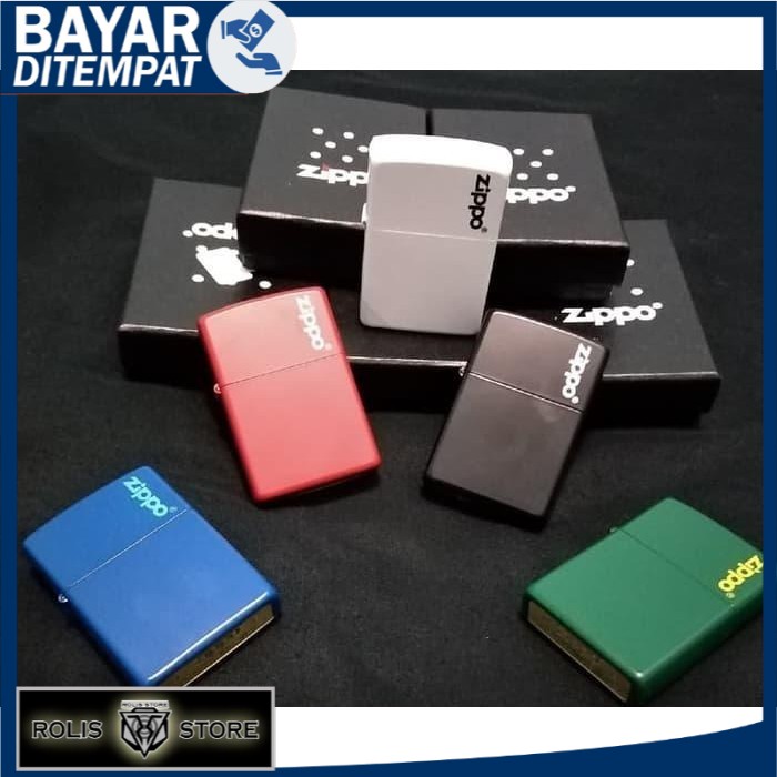 BISA COD - READY STOCK ZIPPO COLOUR MATTE // COLOUR DOPP BONUS + BATU ZIPPO 6 BUTIR - RANDOM