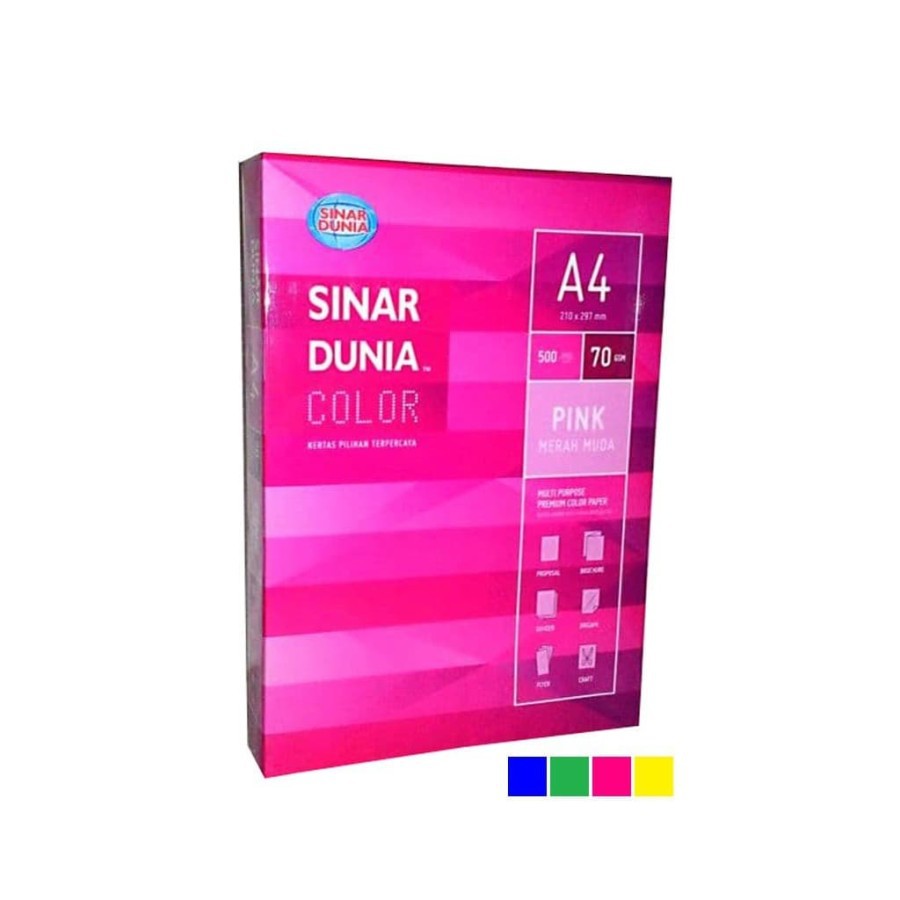 

KERTAS HVS 70GR A4 SINAR DUNIA WARNA PINK (ROSE)