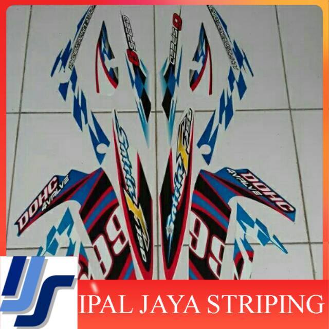 Stiker Satria Fu 2012/2013 biru putih