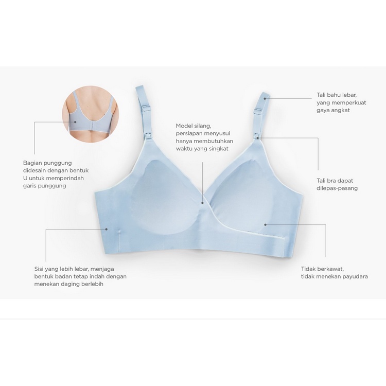 MOOIMOM Comfort Crossover Maternity &amp; Nursing Bra - Bra Hamil &amp; Menyusui