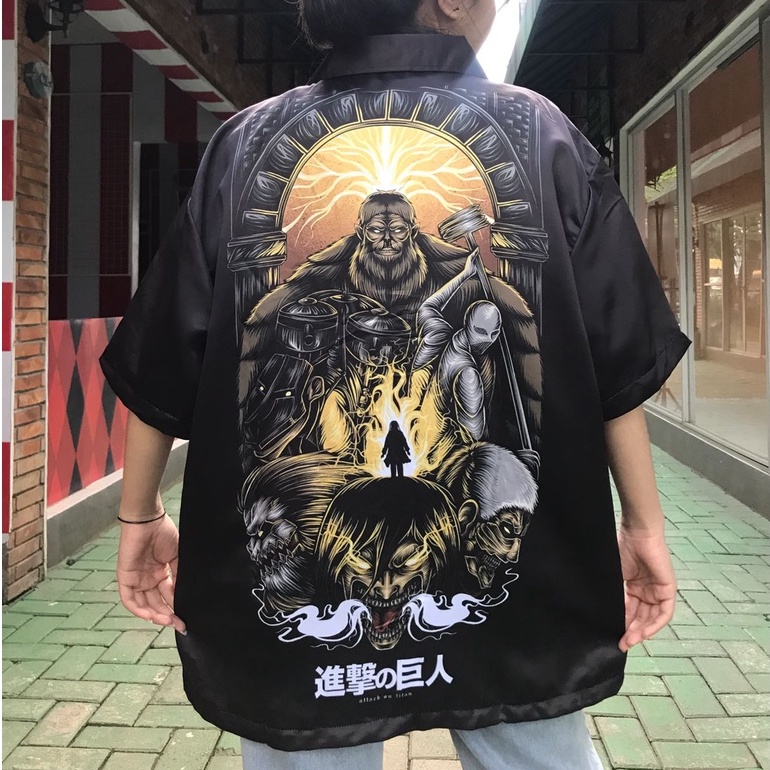 Kemeja Titans Final War Black Anime Manga SNK Attack On Titan Premium Unisex