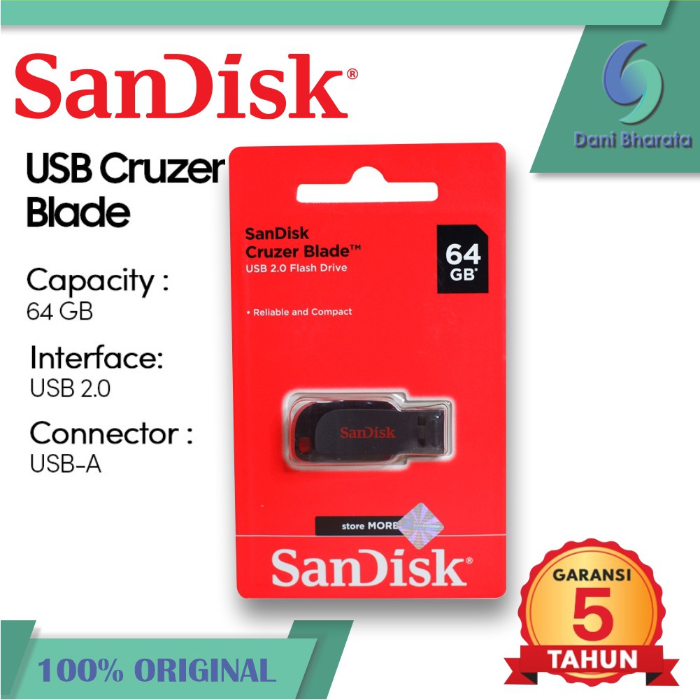 [100% 𝐎𝐑𝚰𝐆𝚰𝐍𝐀𝐋] Flashdisk SanDisk Cruzer Blade CZ50 USB Flash Drive 64GB USB Flashdrive flashdisk