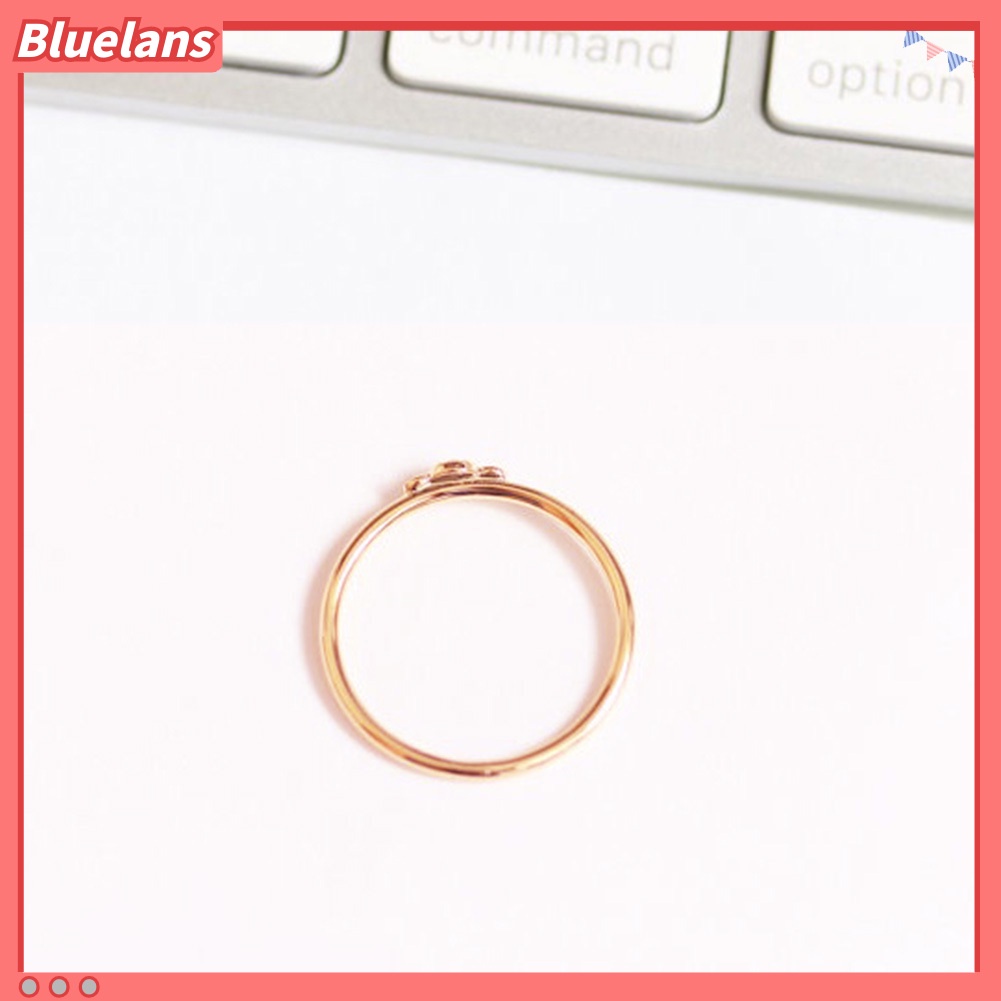 Bluelans Fashion Simple 3 Zircons Alloy Charm Ring Anti Allergy Women Lady Jewelry Gift