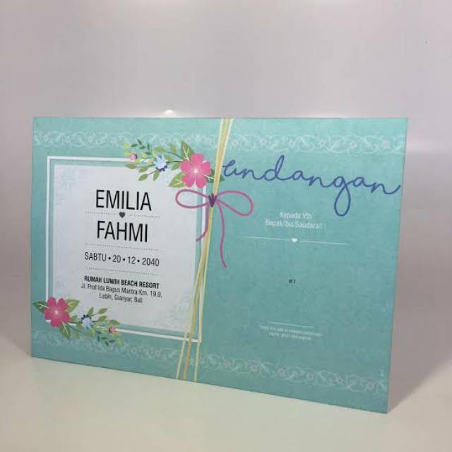 Undangan Nikah desain Mille 07, undangan murah, undangan kekinian, floral