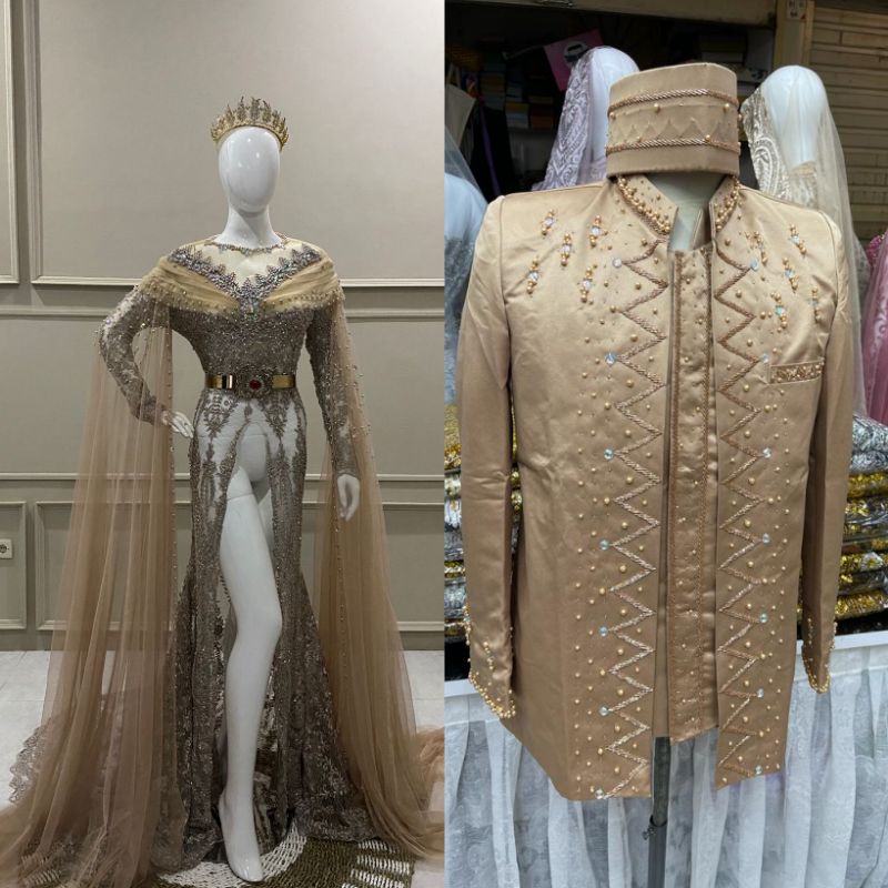 SALEEE GAUN PENGANTIN KEBAYA BEREKOR//GAUN WEDDING AKAD MEWAH FULL PAYET