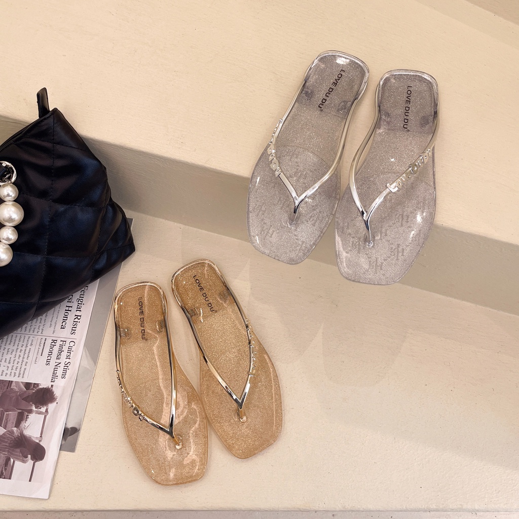 FD Sandal Jepit Wanita Sendal Jelly Glitter Korean Simple DI-094
