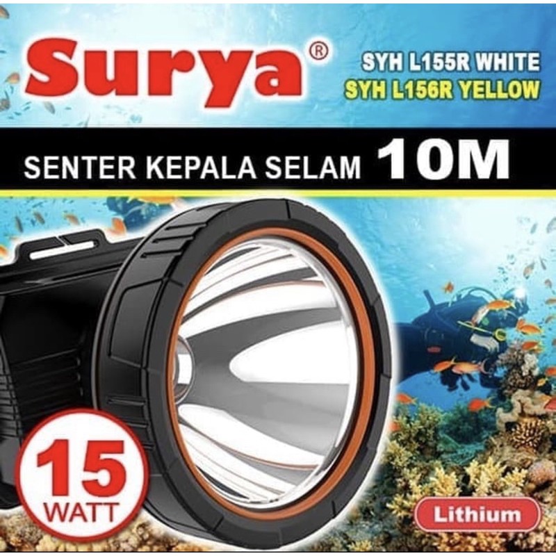 SURYA SENTER KEPALA SYH L155R (15WATT) / SENTER KEPALA SELAM / LAMPU DARURAT - ORIGINAL