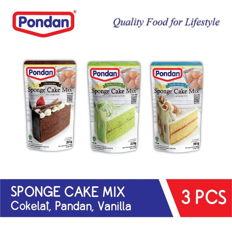 

PONDAN SPONGE CAKE MIX CHOCOLATE/PANDAN/VANILLA /BROWNIES SPONGE CAKE