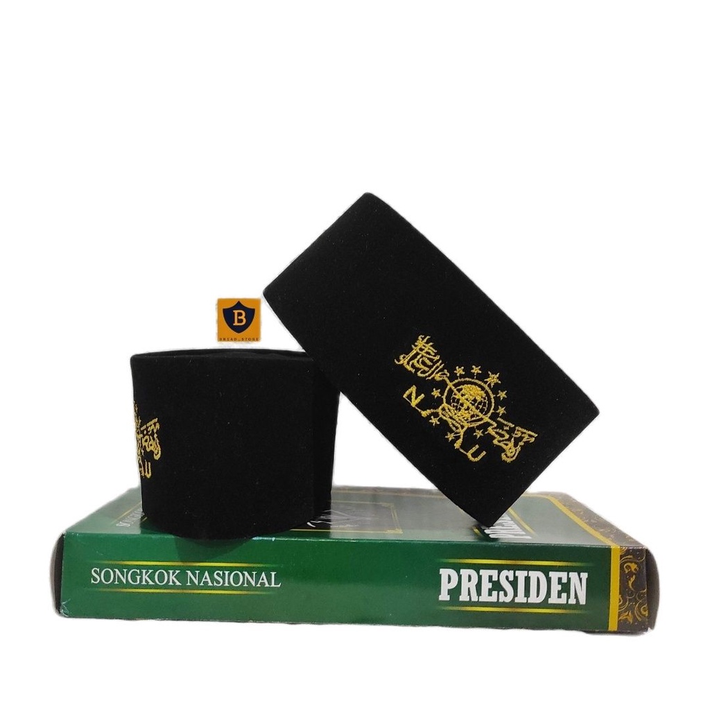 PECI SONGKOK KOPIAH HITAM LOGO NU KUNING TINGGI 9CM MURAH MERK PRESIDEN BERKUALITAS ORIGINAL -  PECI HITAM NU - PECI PRIA MODEL TERBARU -  KOPIAH SHOLAT LAKI LAKI ANAK DAN DEWASA BISA BAYAR DITEMPAT (COD)