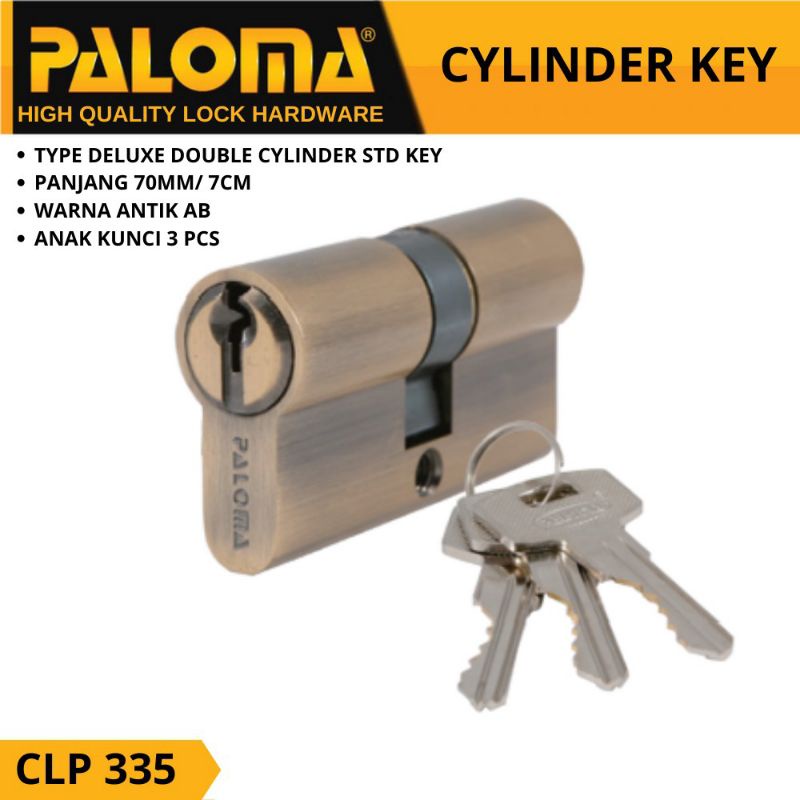 SILINDER KUNCI PINTU RUMAH KUNCI CILINDER PALOMA CLP 335 AB 70MM DOUBLE CYLINDER