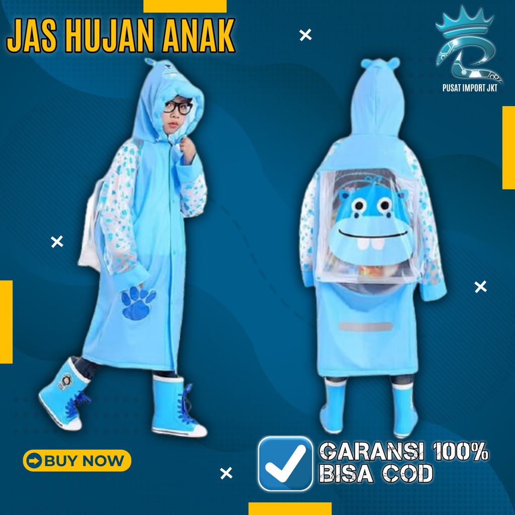 COD Jas Hujan Anak jas ujan anak jas hujan anak perempuan jas hujan jas ujan Biru muda