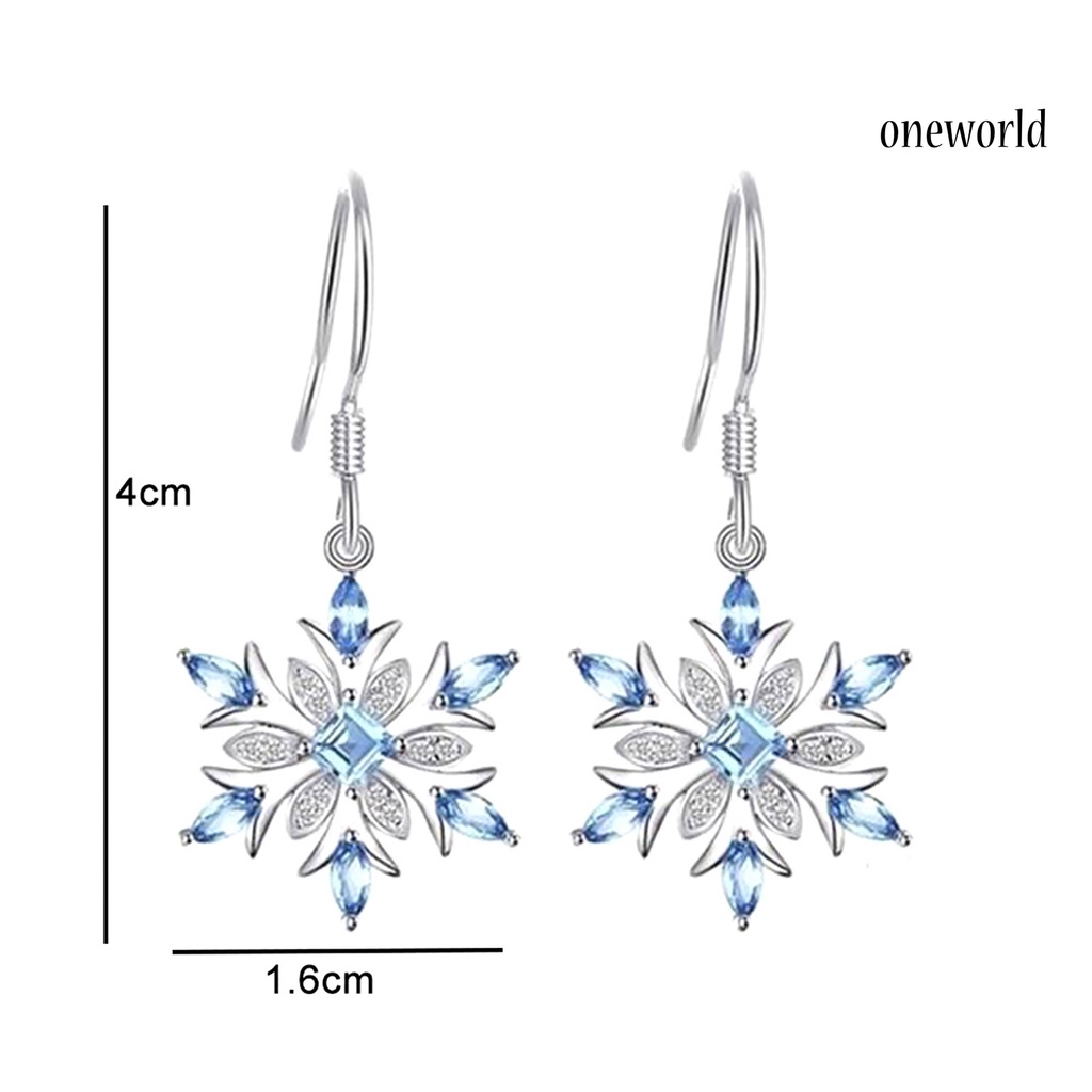 OW# 1 Pair Women Earrings Hook Elegant Lightweight Women Fashion Snowflake Hook Earrings for Home